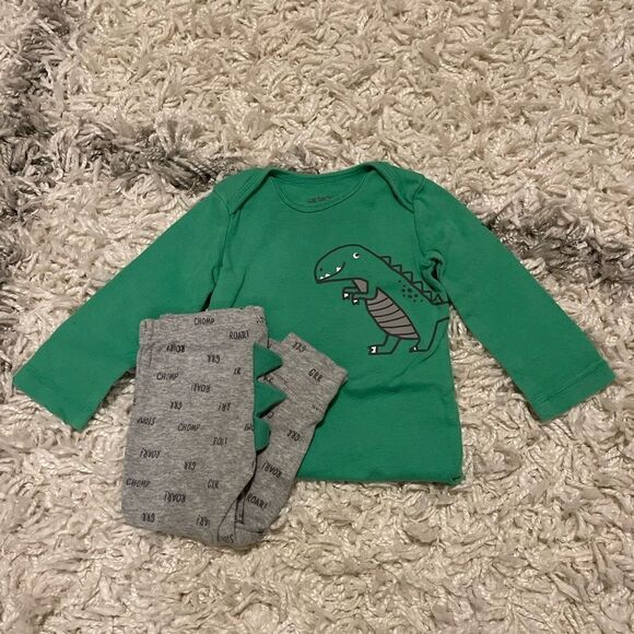 Carters 3 piece Dinosaur Long Sleeve Short Sleeve Onesie Set 12 months - Picture 2 of 6